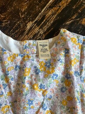 Osh Kosh blue, yellow flower dress, 3t